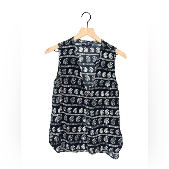 MADEWELL Black Novella Moroccan Print Tank Top Size Small - Picture 3 of 10
